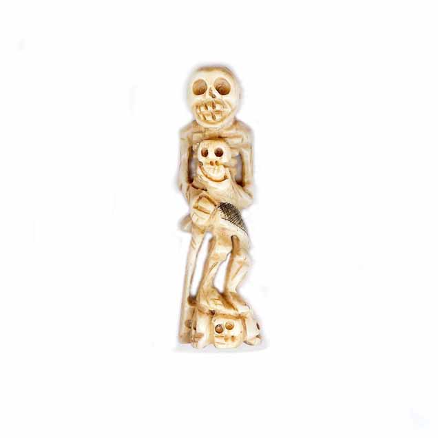 BONE SKULL 23X54MM ANTIQUE (7 PCS)